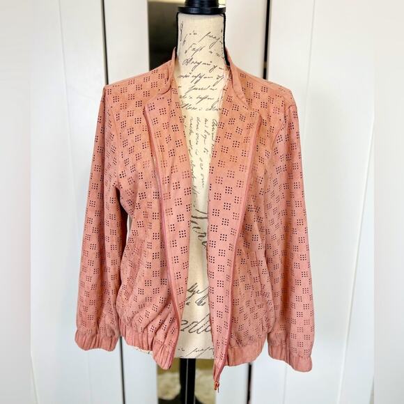 REBECCA ELLIOT NWOT Faux Suede Bomber Jacket Size Large - Picture 3 of 9